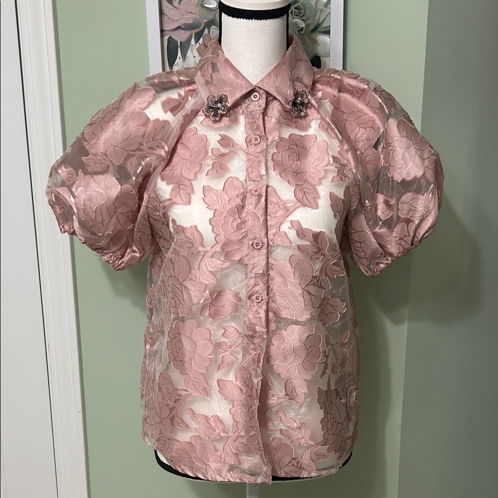 Pink Floral Blouse